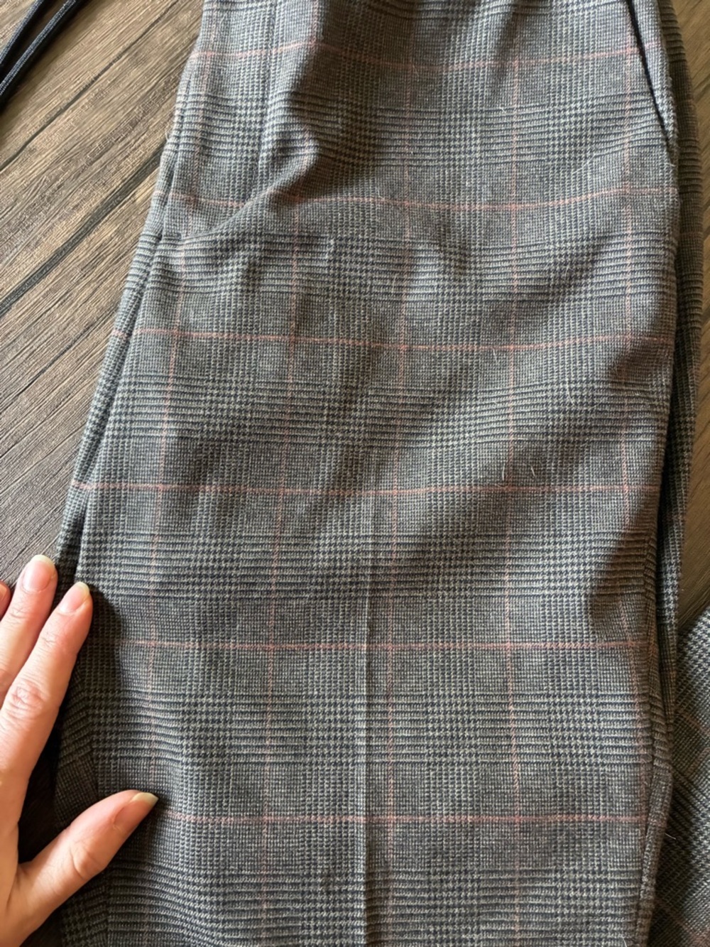 Express Straight Leg Plaid Pants in Brown and Black - Picture 2 of 7